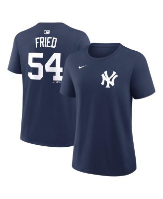 Women's Max Fried Navy New York Yankees Name & Number T-Shirt