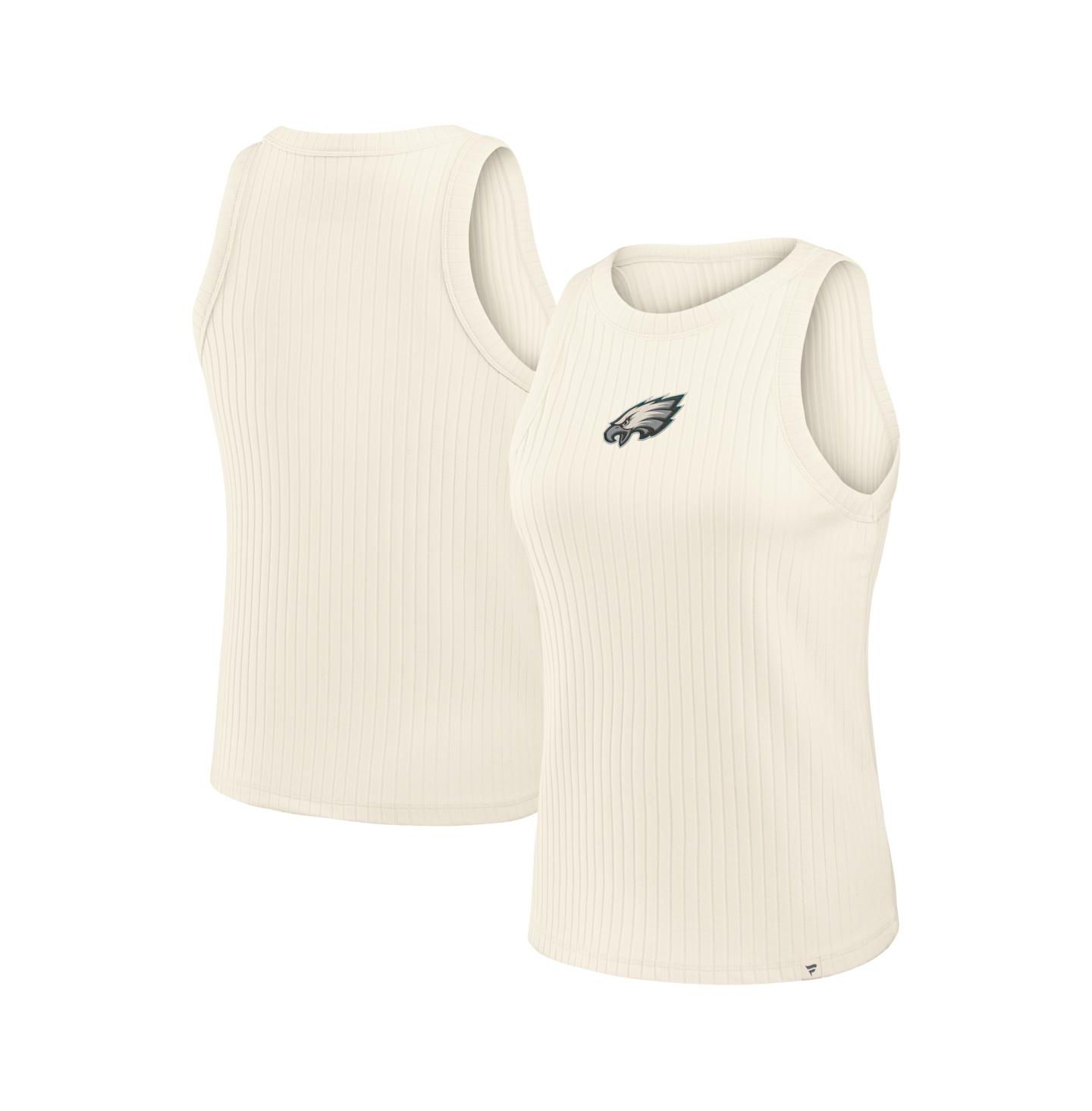 Женский топ Fanatics Cream Philadelphia Eagles Star Play Tri-Blend Ribbed — фото 1