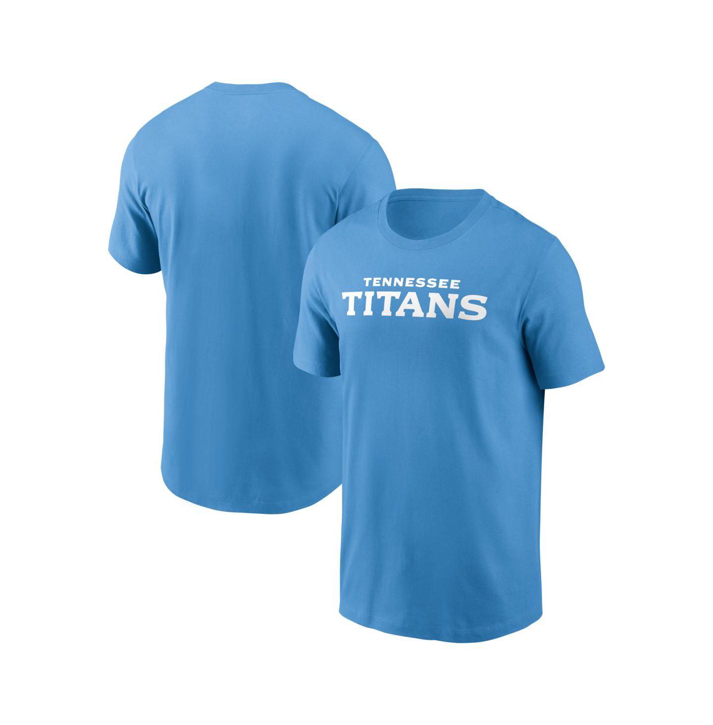 Мужская футболка Nike Light Blue Tennessee Titans Primetime Wordmark Essential — фото 1