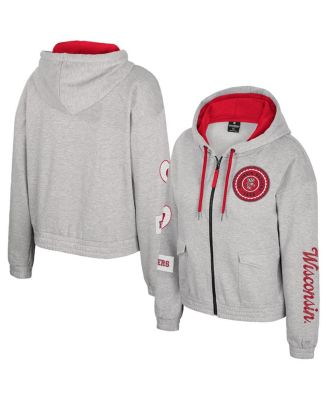 Women's Gray Wisconsin Badgers Alfie Full-Zip Hoodie Jacket