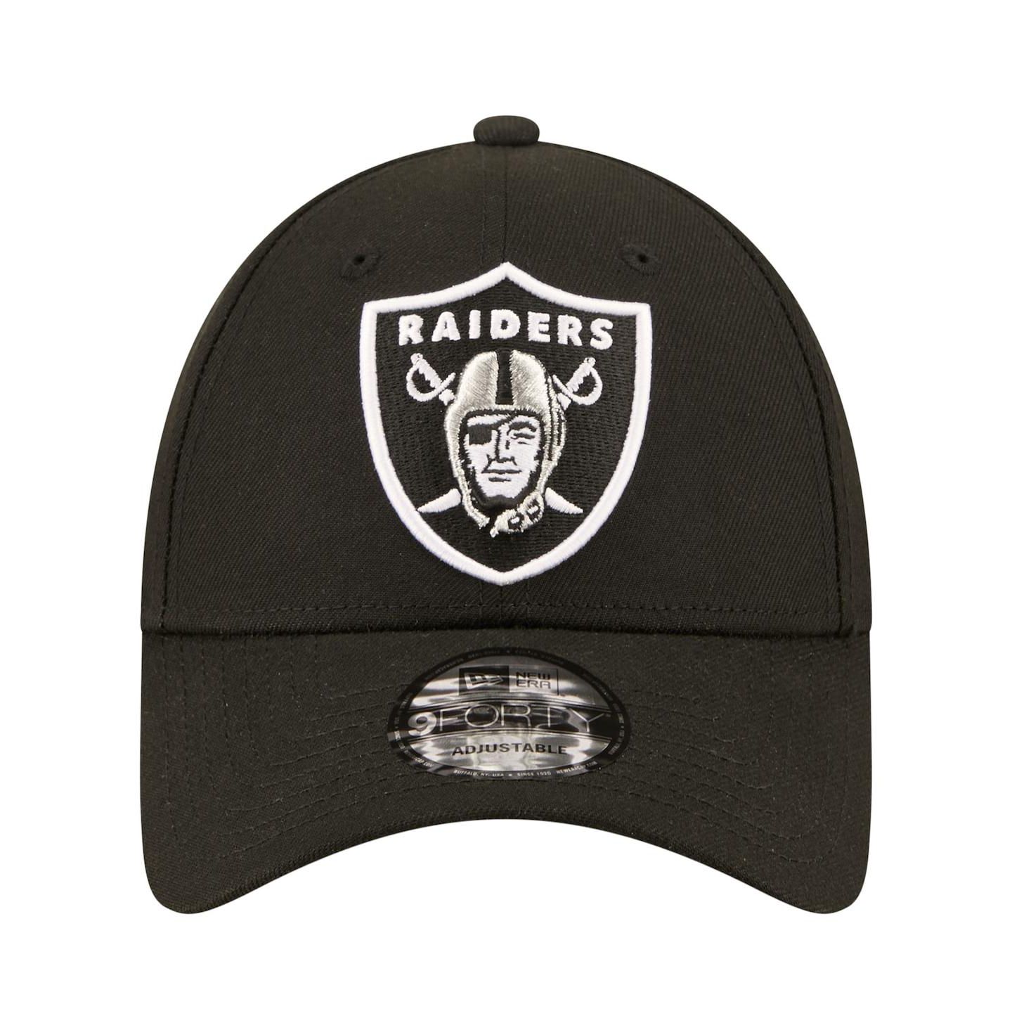 Мужская кепка New Era Black Las Vegas Raiders Core Team 9FORTY Adjustable Hat — фото 2