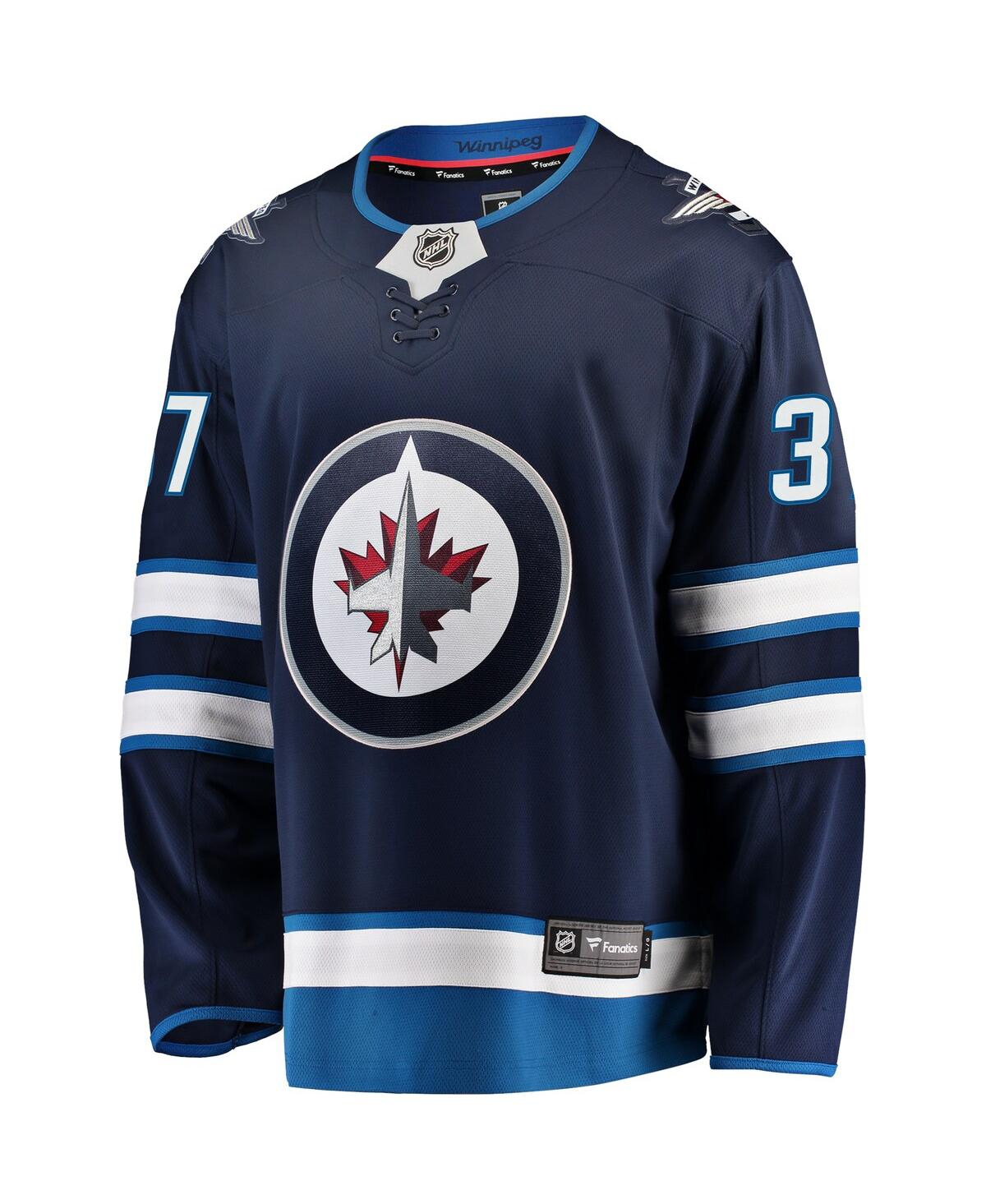 Fanatics Men's Connor Hellebuyck Navy Winnipeg Jets Breakaway Replica Jersey