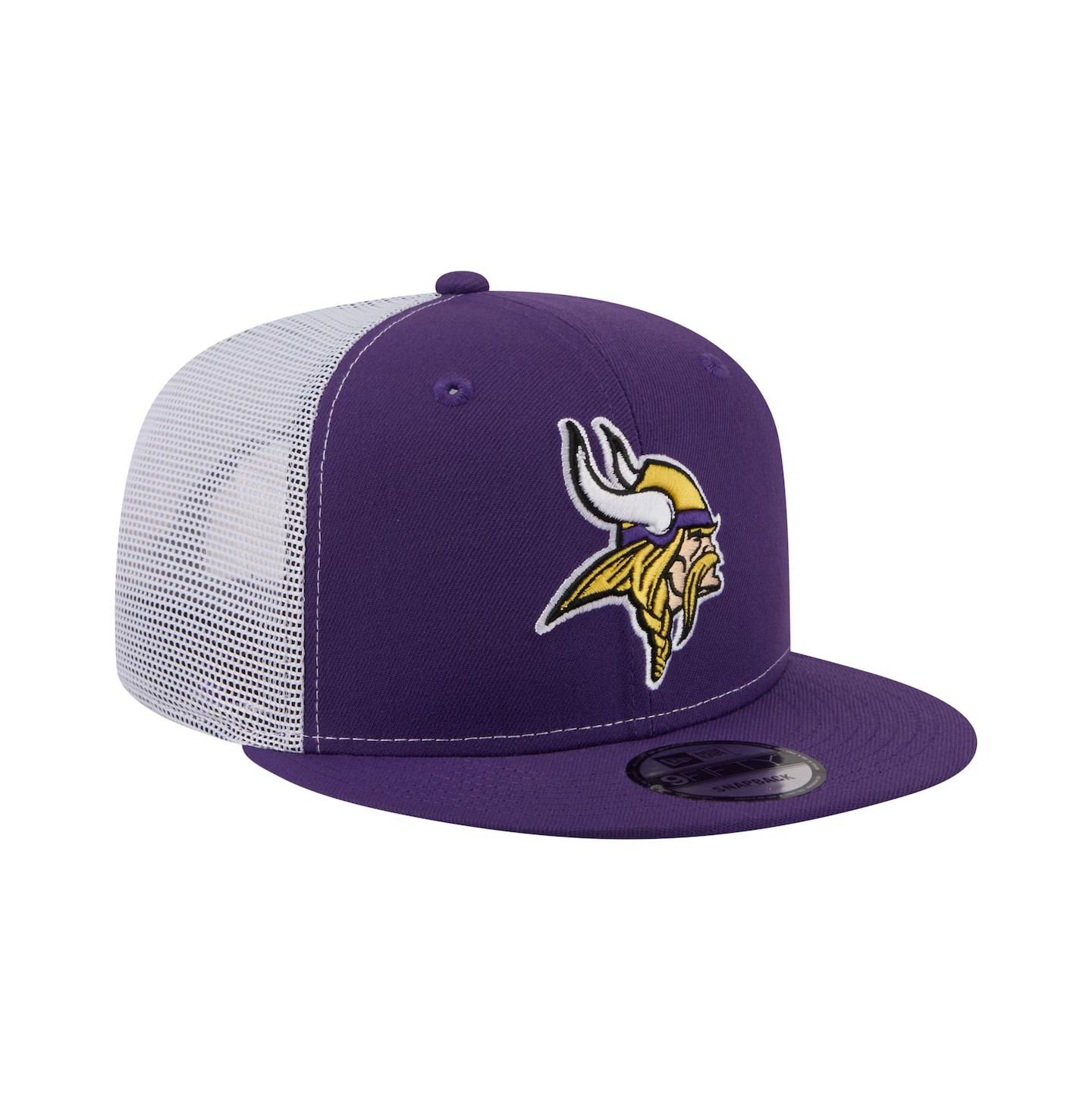 Мужская кепка New Era Purple Minnesota Vikings Core Team 9FIFTY Trucker Snapback Hat — фото 3