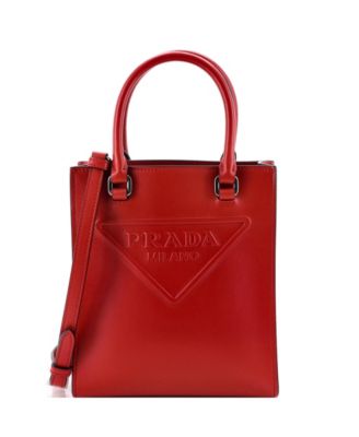 Mini Logo Drill Tote Leather
