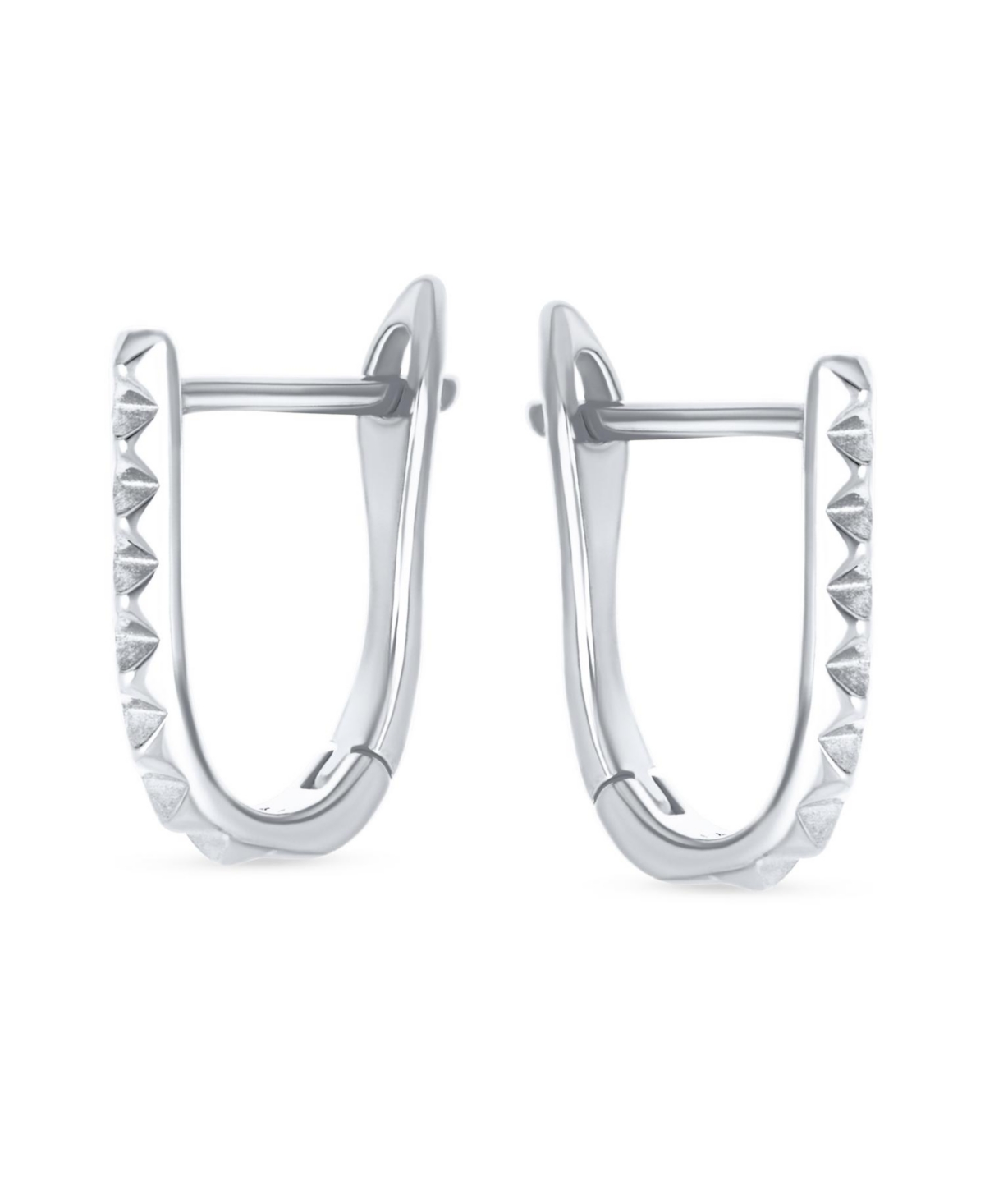 Bling Jewelry Modern Thin Huggie U Shape Hoop Earrings 14K Plated