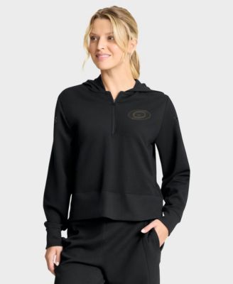 Women's Black Carolina Hurricanes Authentic Pro Road Tri-Blend Quarter-Zip Hoodie