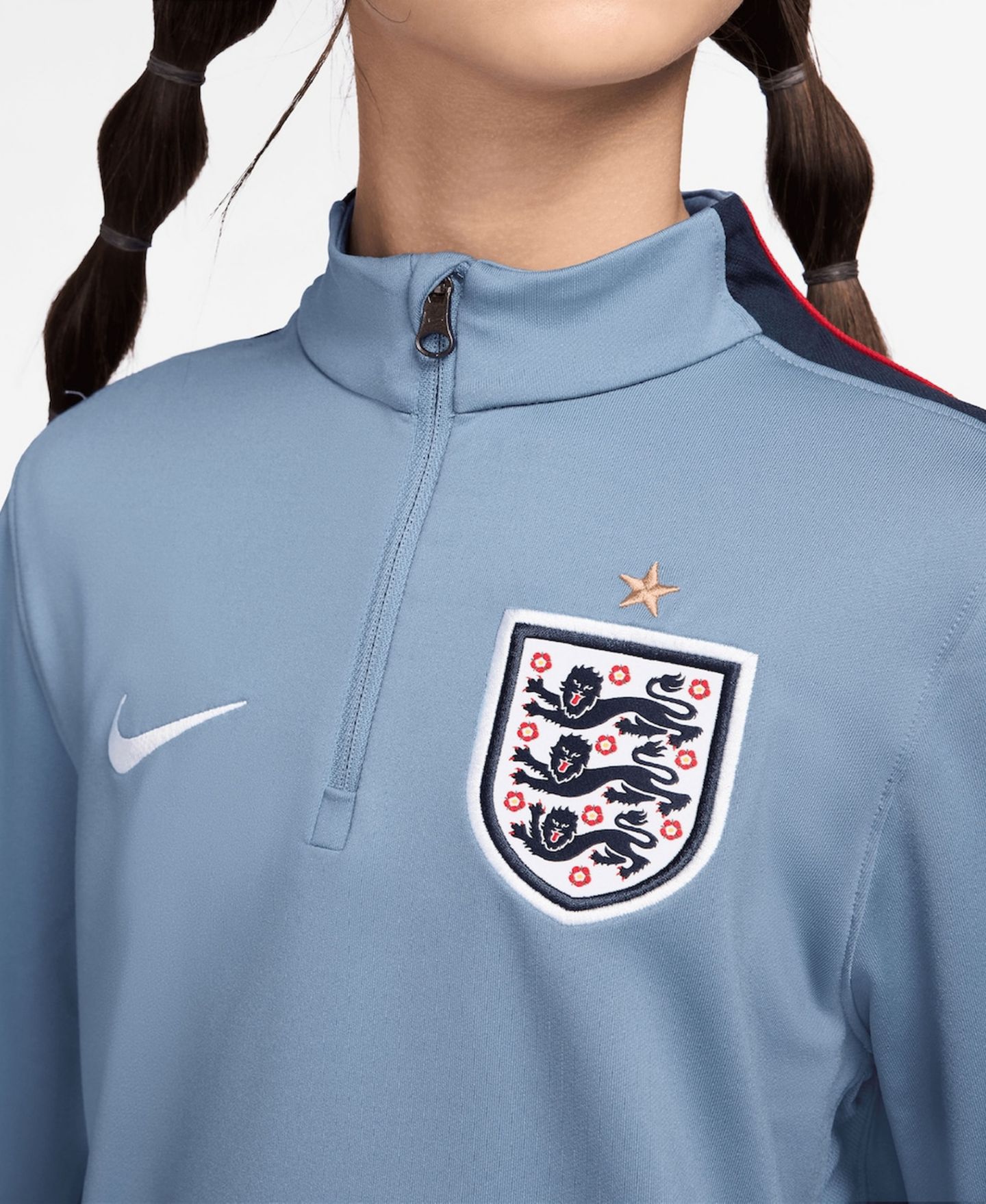 Детская тренировочная кофта Nike England 2026 Strike Dri-FIT с молнией, синяя — фото 4