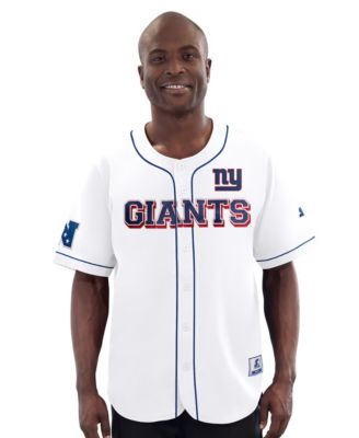 Men's&nbsp;Starter White New York Giants Relay Full-Button Baseball Jersey