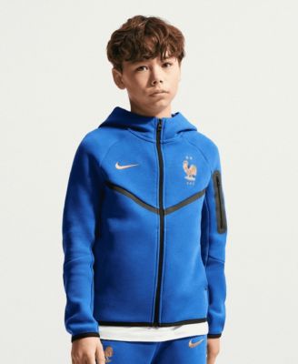 Big Boys and Girls Blue France National Team Tech Fleece Full-Zip Hoodie