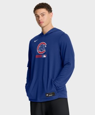 Men's Royal Chicago Cubs Authentic Collection Dri-FIT Long Sleeve Hooded T-Shirt