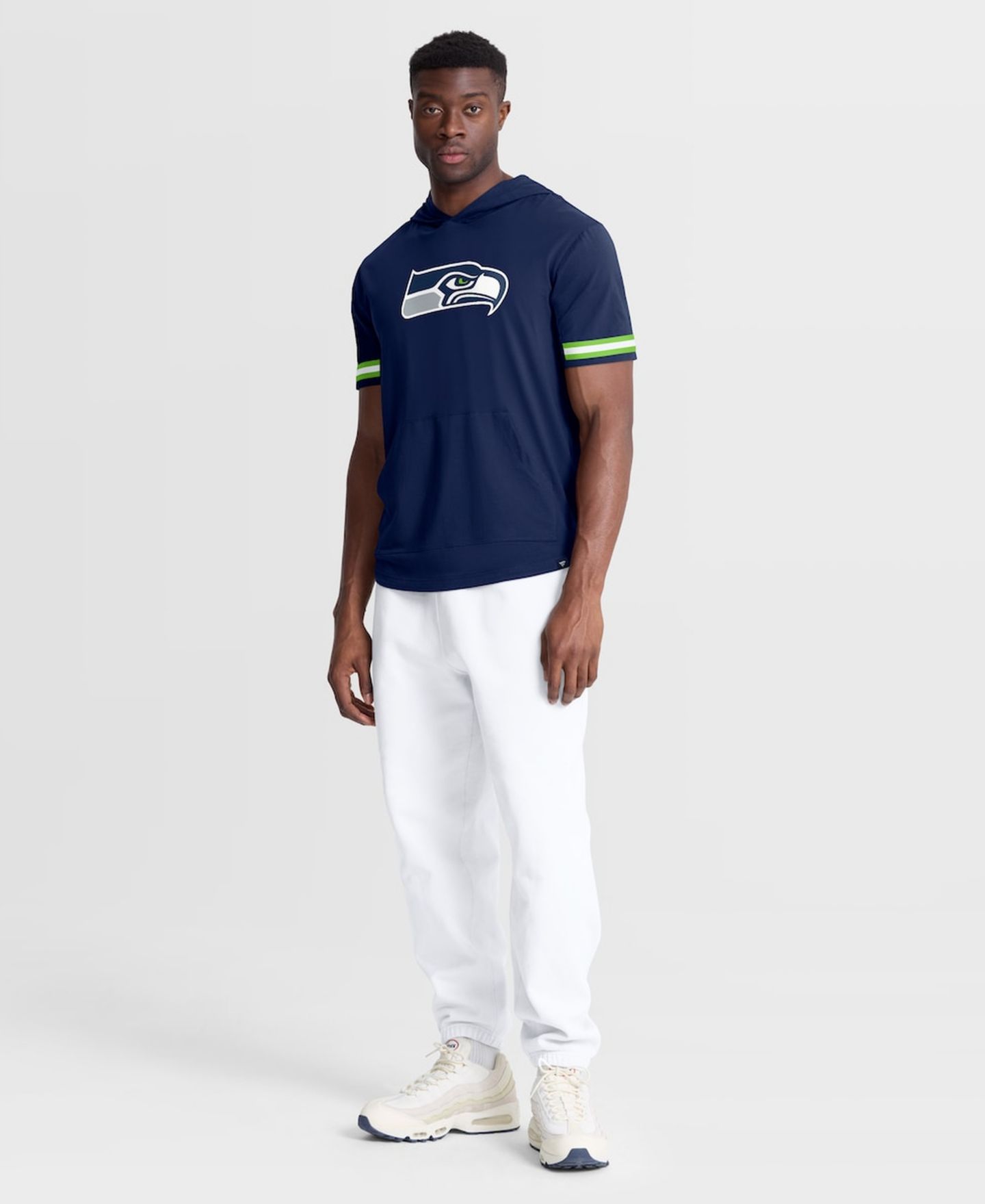 Мужская футболка Fanatics College Navy Seattle Seahawks Optimal Play Short Sleeve Hooded — фото 5