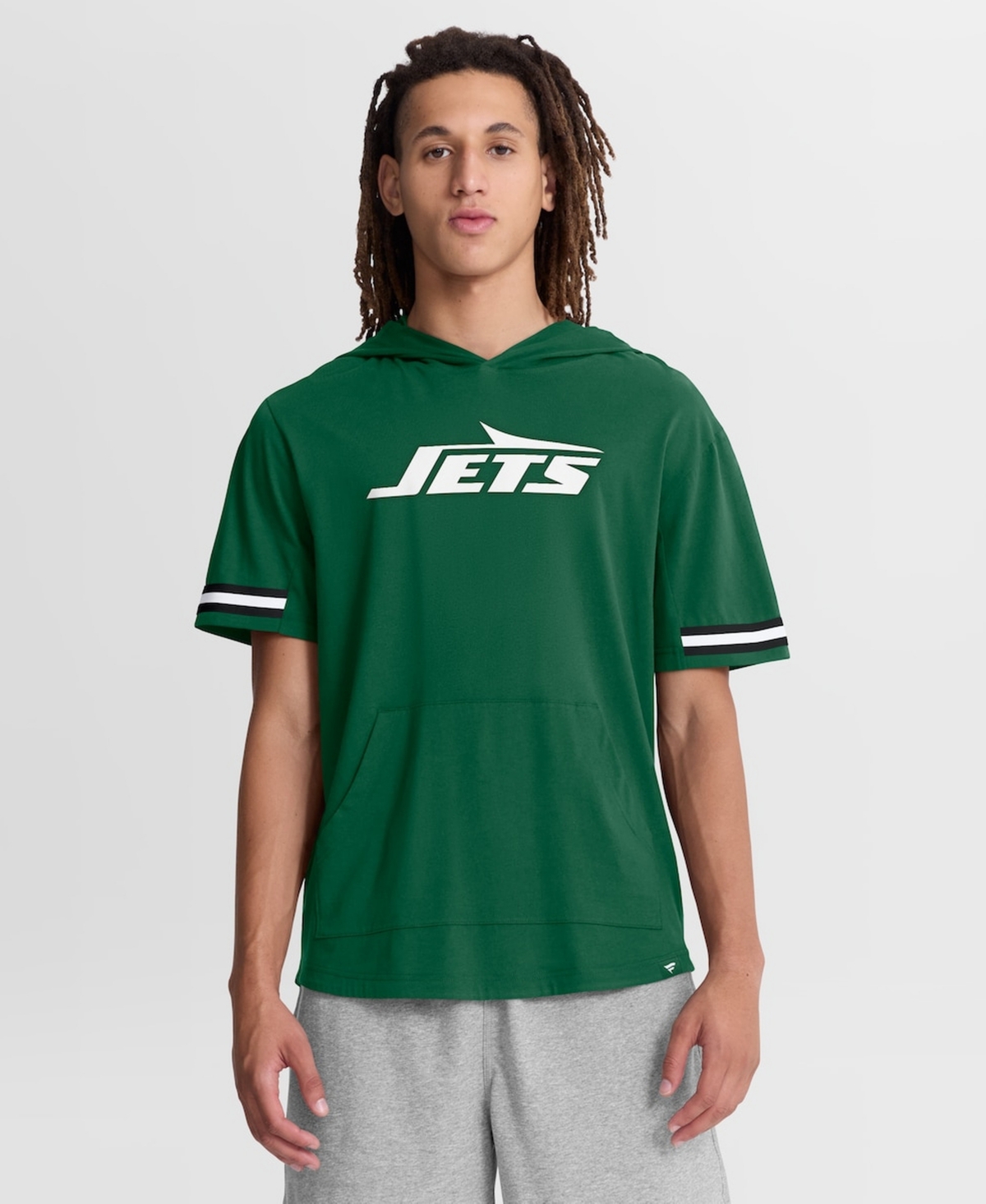 Fanatics Men's Green New York Jets Optimal Play Short Sleeve Hooded T-Shirt - Green, Black