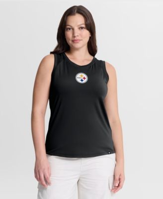 Women's Black Pittsburgh Steelers Draped Mesh&nbsp;Back Performance&iquest; Tank Top