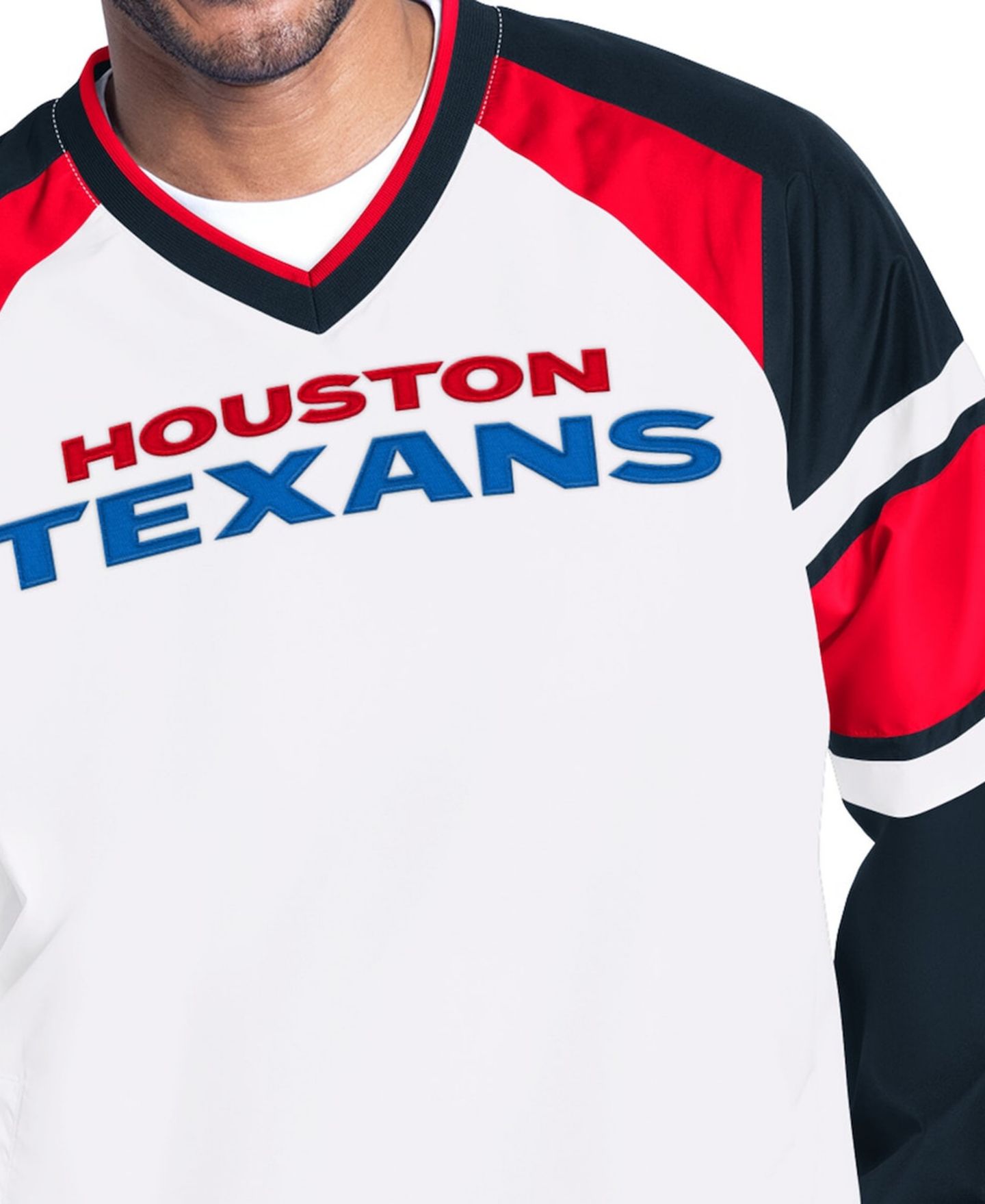 Мужская куртка Starter White Houston Texans Infield Play Raglan Pullover — фото 3