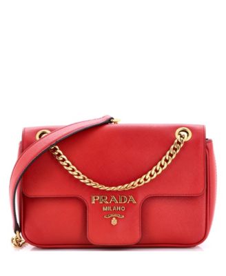 Small Pattina Flap Shoulder Bag Saffiano Leather