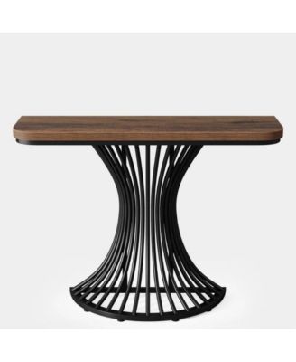 Contemporary Console Table with Stylish Geometric Metal Frame for Home Decor