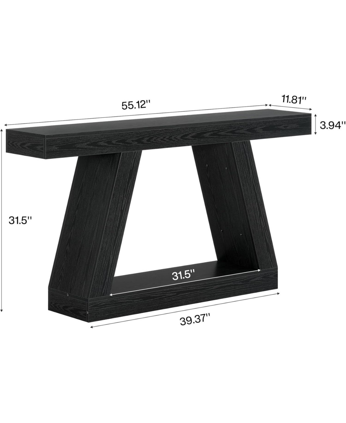 Slickblue Farmhouse Console Sofa Table with Storage for Living Room and Entryway Organization