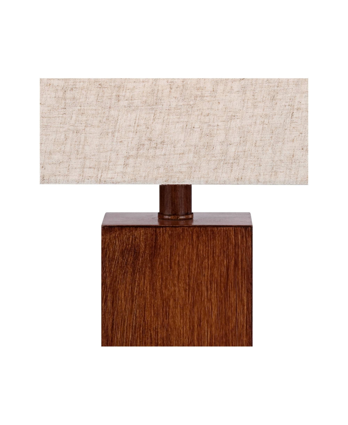 360 Lighting Modern Rustic Accent Table Lamps 23" High Set of 2 Faux Wood Rectangular Block Fabric Shade for Bedroom Living Room House Home