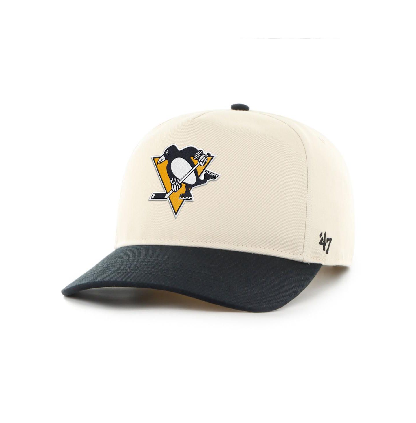 Мужская кепка '47 Brand Cream/Black Pittsburgh Penguins Logo 2-Tone Hitch Adjustable Hat — фото 1
