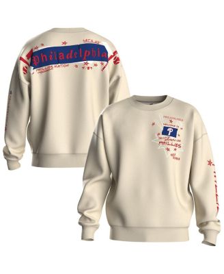 Women's Beige Philadelphia Phillies Graffiti Fleece Sweatshirt