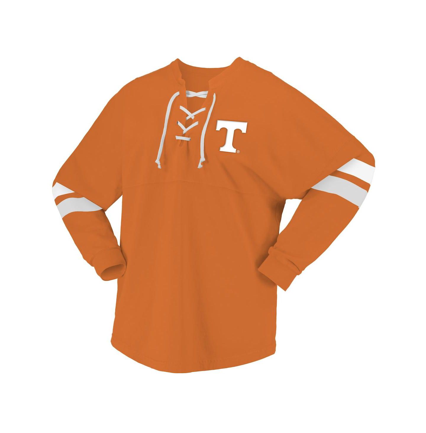 Футболка Spirit Jersey Tennessee Orange Tennessee Volunteers Lace-Up V-Neck Long Sleeve — фото 3