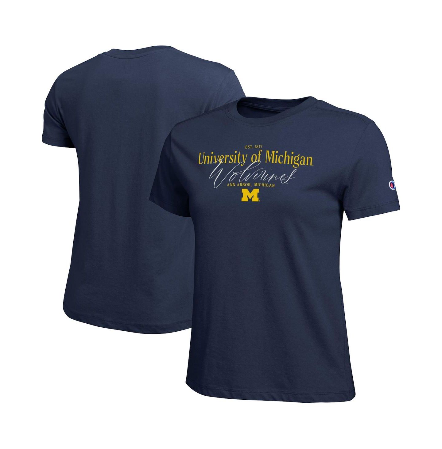 Женская футболка Champion Navy Michigan Wolverines Lifestyle — фото 1