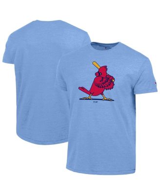 Men's Light Blue St. Louis Cardinals Cooperstown Logo Tri-Blend T-Shirt