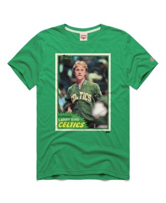 Men's and Women's Larry Bird Green Boston Celtics Topps Trading Card Player Tri-Blend T-Shirt