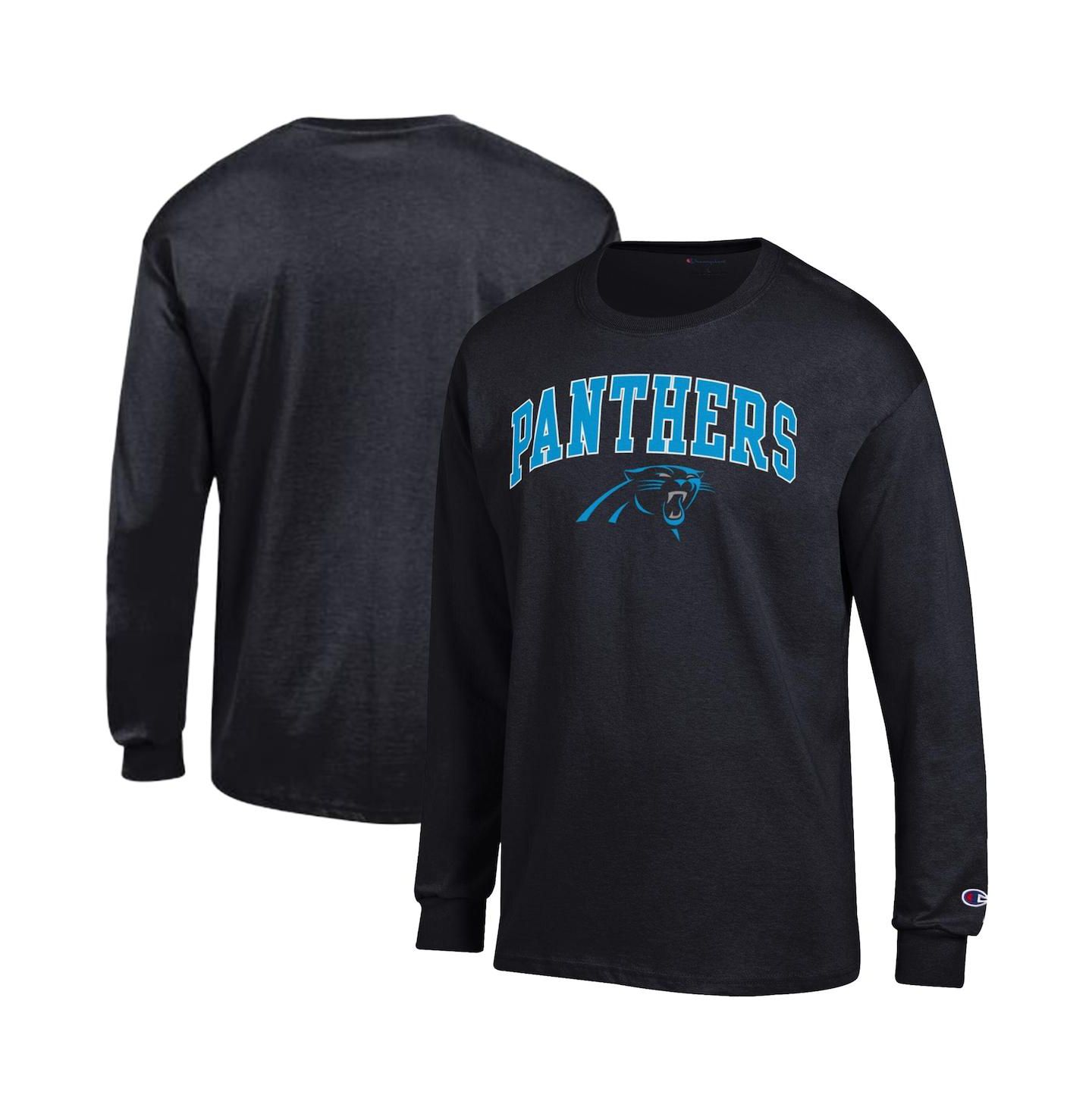 Мужская футболка Champion Black Carolina Panthers Arch Over Logo Long Sleeve — фото 1