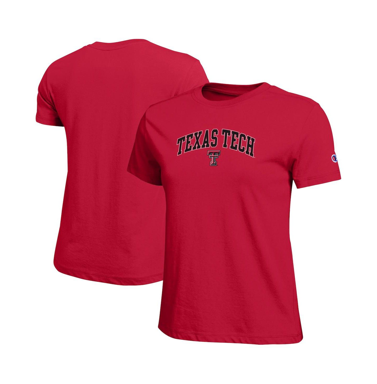 Женская футболка Champion Red Texas Tech Red Raiders Arched Over Logo — фото 1