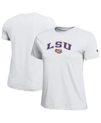 Women's White LSU Tigers Arched Over Logo T-Shirt