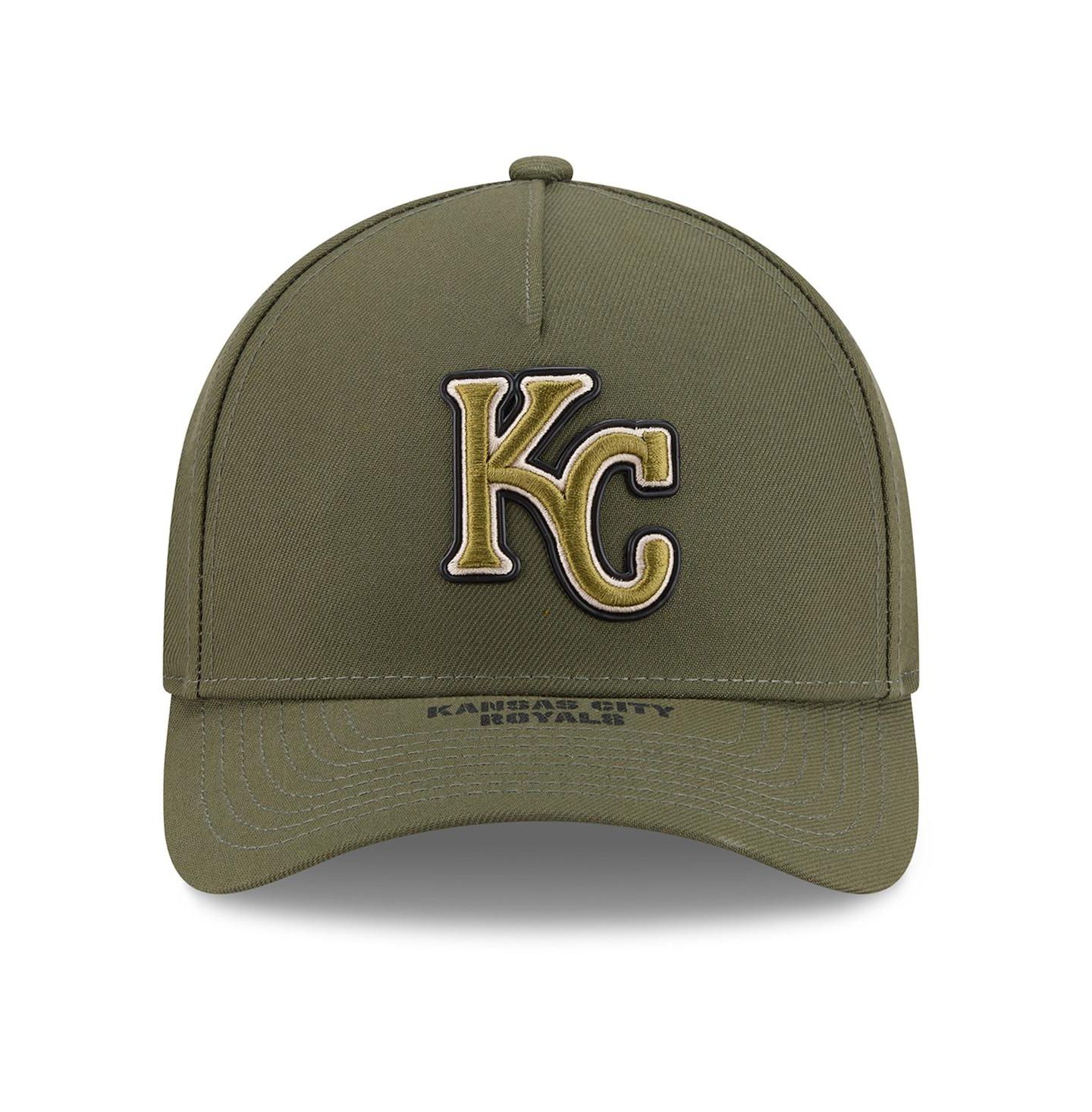 Детская кепка New Era Olive Kansas City Royals 2026 Armed Forces Day 9FORTY M-Crown Adjustable Hat — фото 5