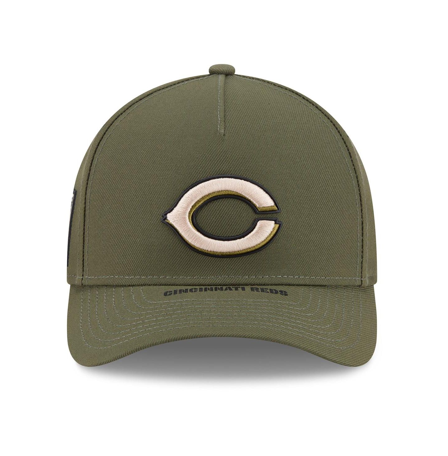 Детская кепка New Era Olive Cincinnati Reds 2026 Armed Forces Day 9FORTY M-Crown Adjustable Hat — фото 5