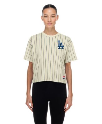 Women's Cream Los Angeles Dodgers Throwback Boxy T-Shirt
