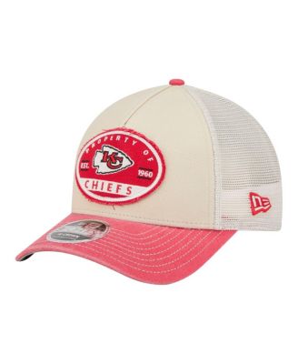 Men's Natural Kansas City Chiefs Frayed M-Crown A-Frame 9FORTY Adjustable Hat