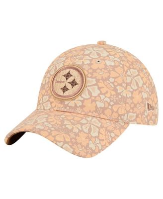 Women's Tan Pittsburgh Steelers Floral 9TWENTY Adjustable Hat