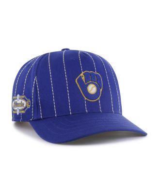 Men's x Rawlings Royal Milwaukee Brewers Pinstripe Hitch Adjustable Hat