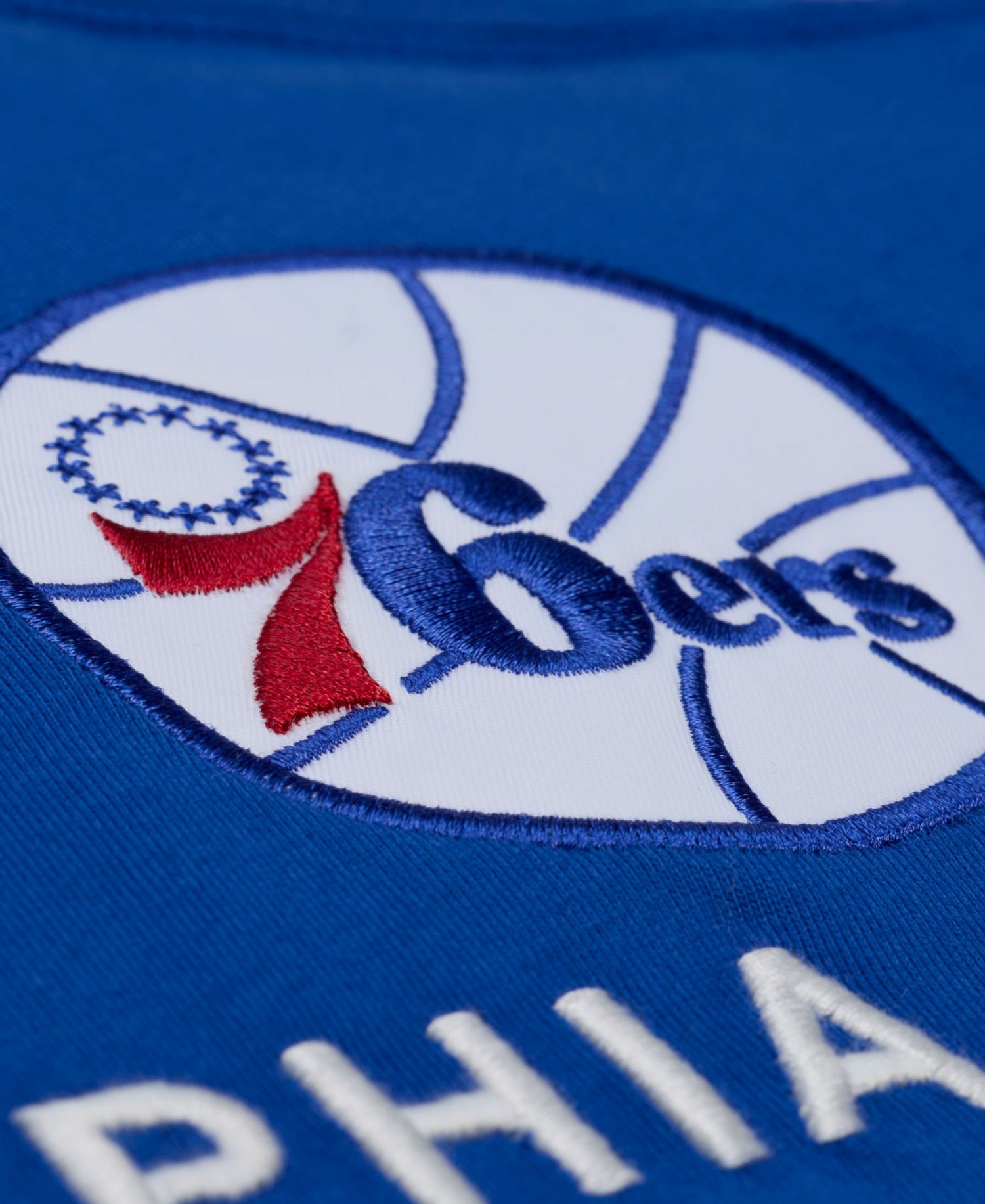Women's Royal Philadelphia 76ers Hardwood Classics Head Coach T-Shirt