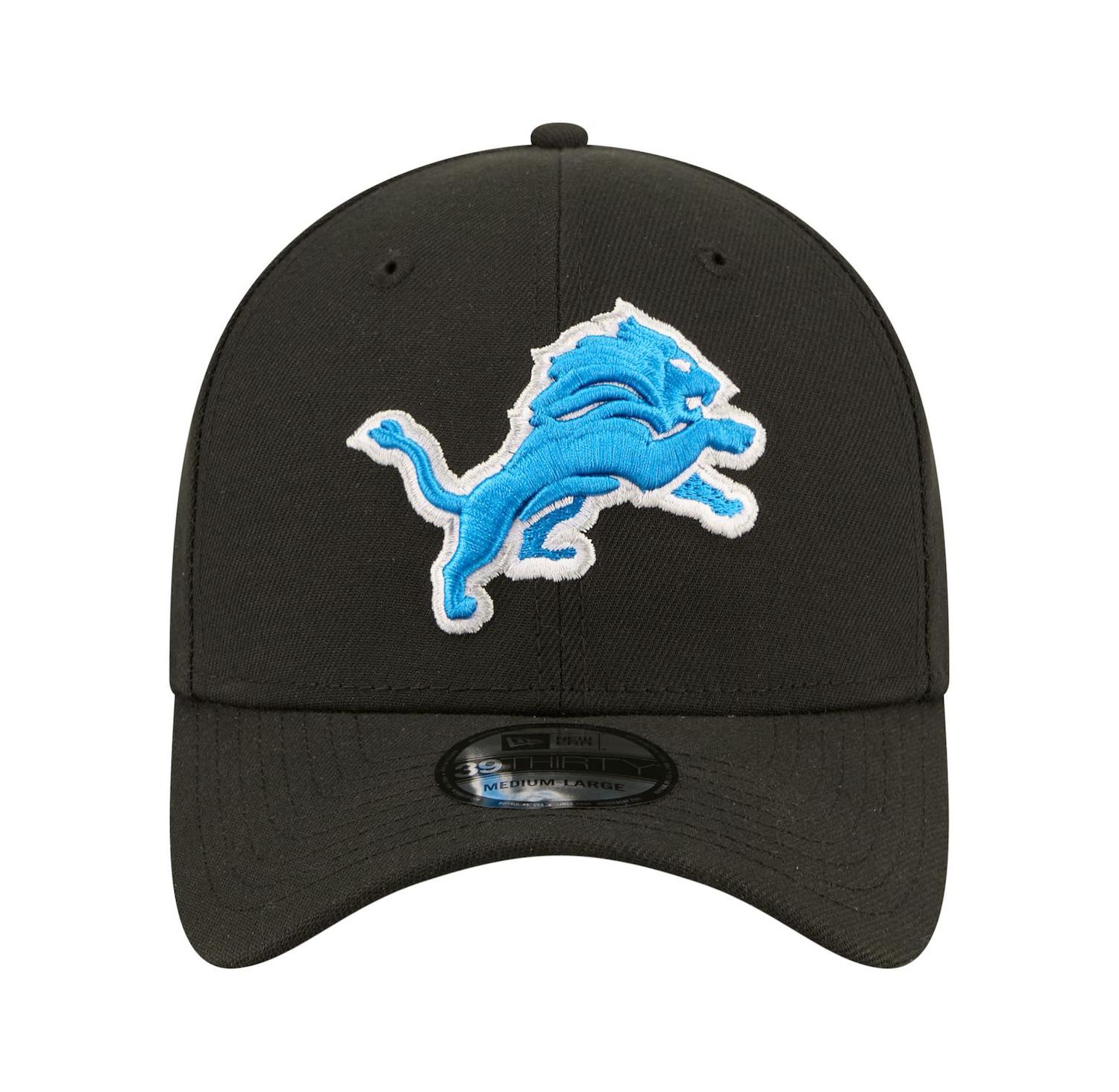 Men's Black Detroit Lions Core Team 39THIRTY Flex Hat