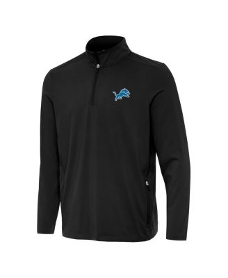 Men's Black Detroit Lions Perilous Quarter-Zip Pullover Top