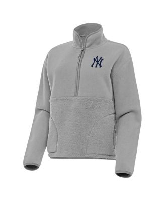Women's Gray New York Yankees Figure Half-Zip Sweatshirt
