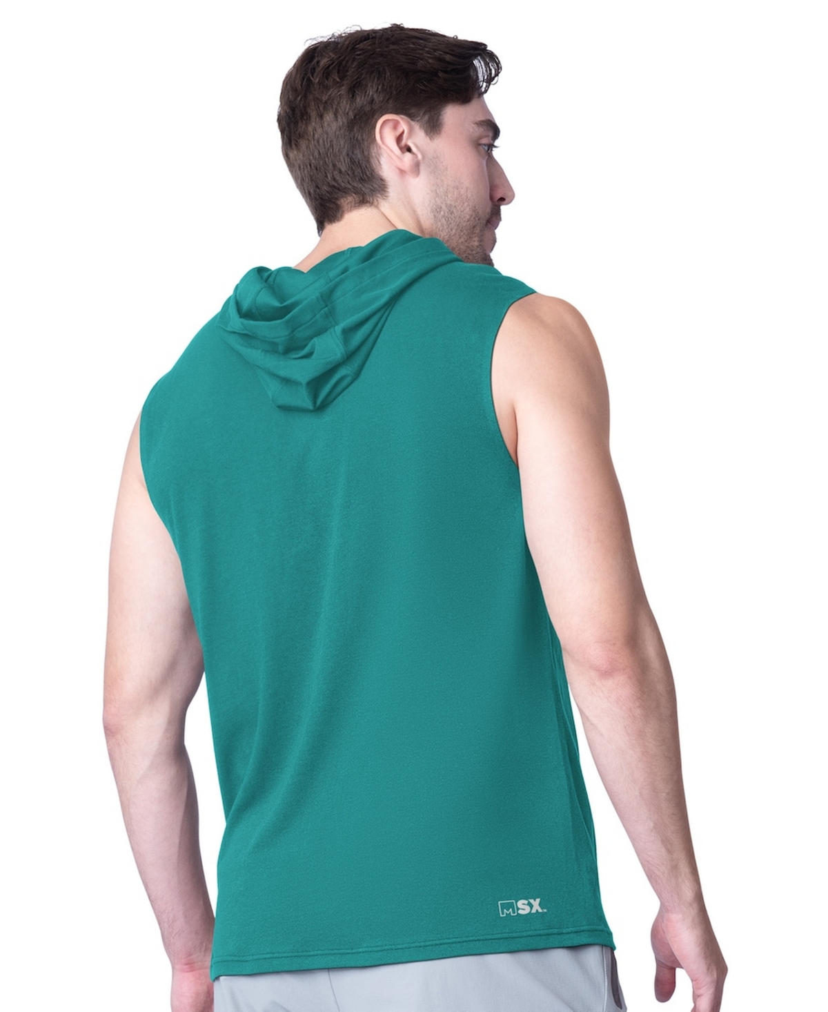 Msx By Michael Strahan Men's Aqua Miami Dolphins Action Sleeveless Pullover Hoodie