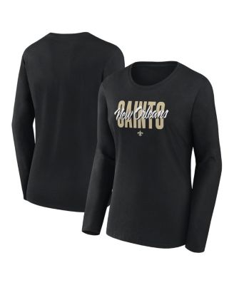 Women's Black New Orleans Saints Grip Long Sleeve T-Shirt