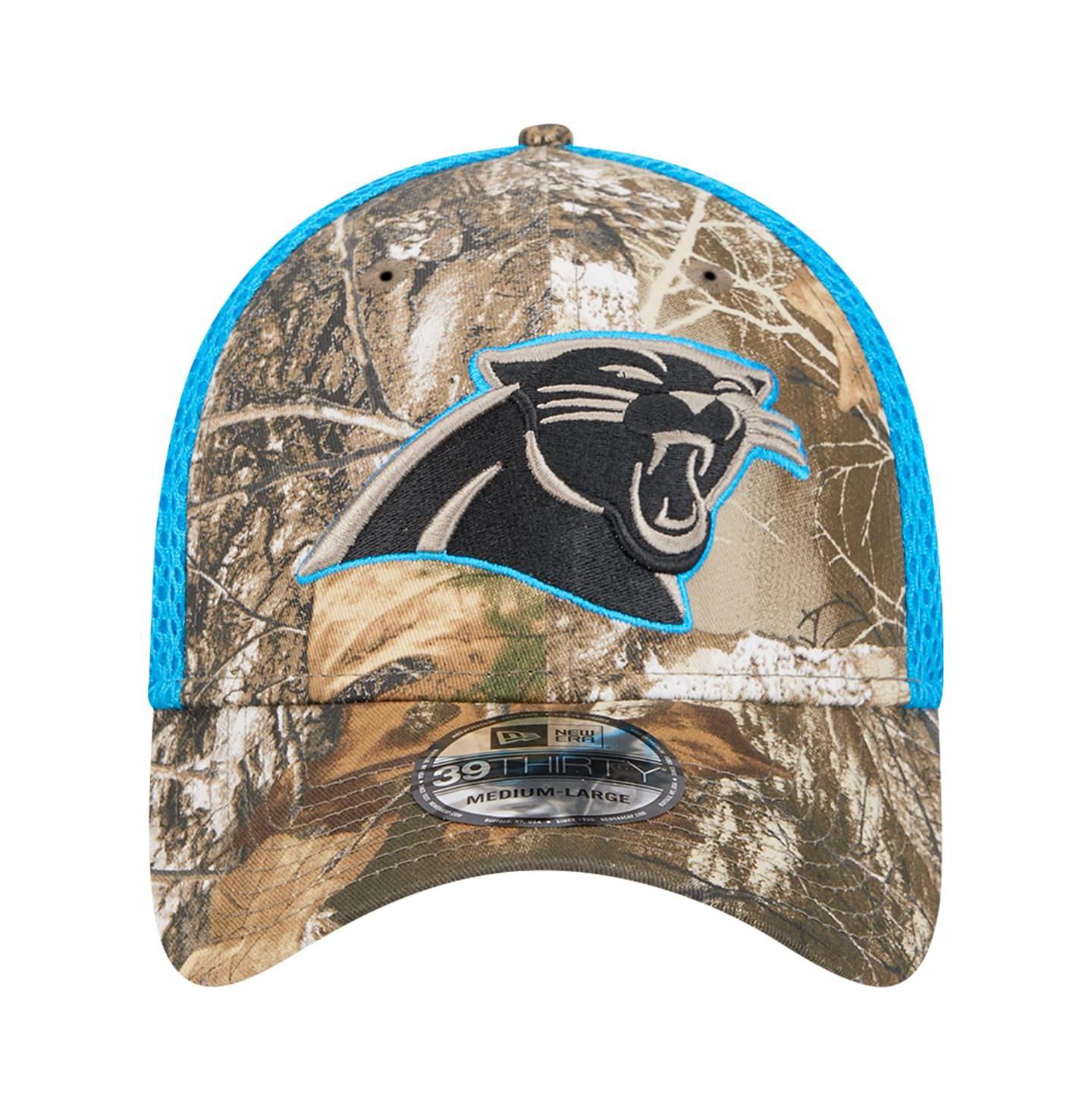 Мужская кепка New Era Realtree Camo/Blue Carolina Panthers Active 39THIRTY Flex Hat — фото 4