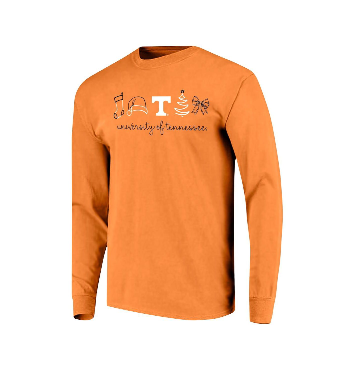Женская футболка Image One Tennessee Orange Tennessee Volunteers Christmas Elements Comfort Colors Long Sleeve — фото 3
