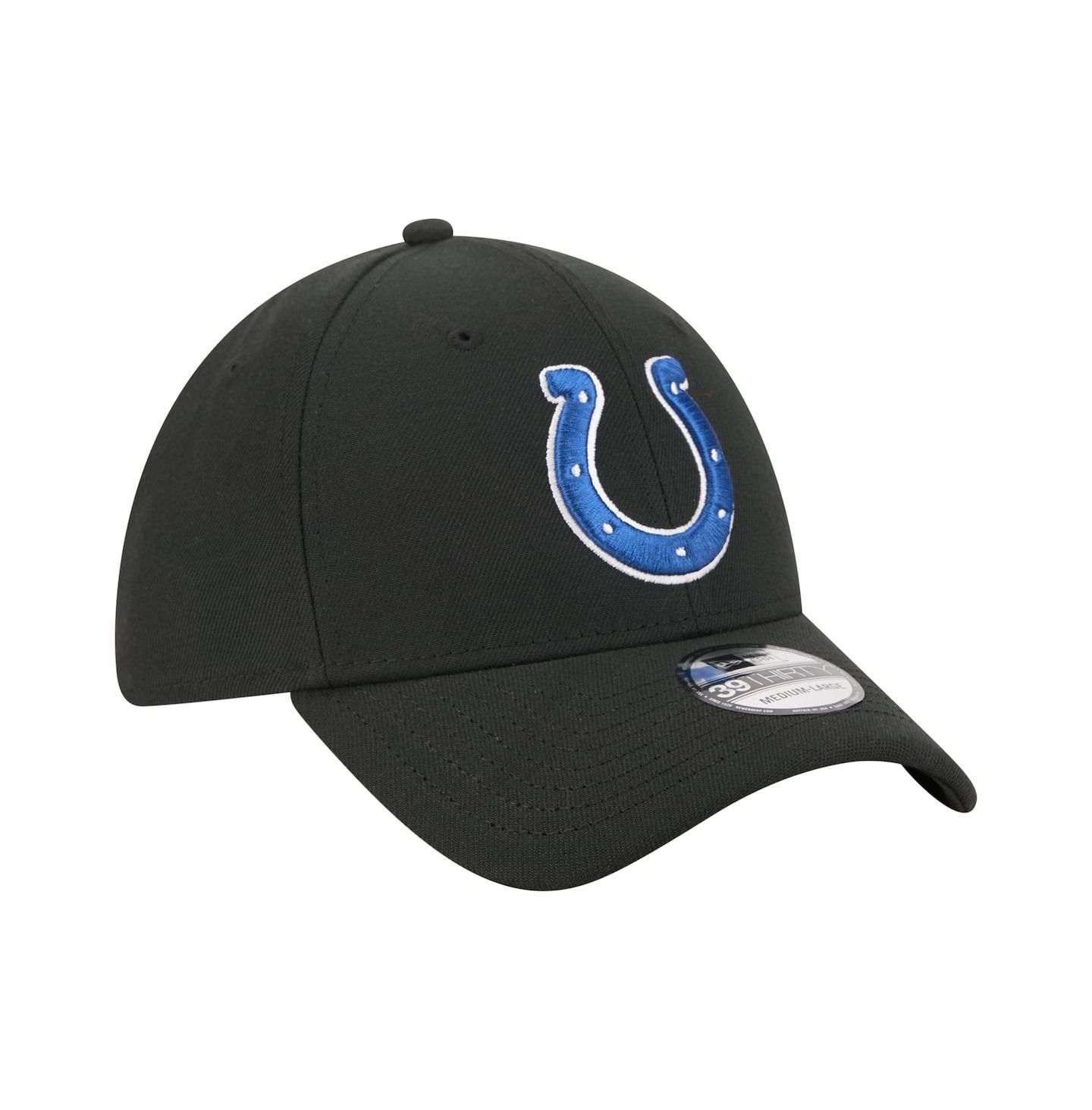Мужская кепка New Era Black Indianapolis Colts Core Team 39THIRTY Flex Hat — фото 3