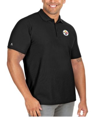 Men's Black Pittsburgh Steelers Big & Tall Legacy Pique Polo Shirt