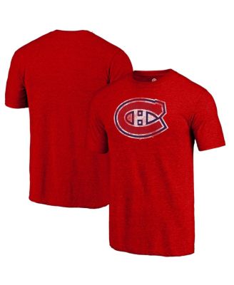 Men's Red Montreal Canadiens Distressed Tri-Blend T-Shirt