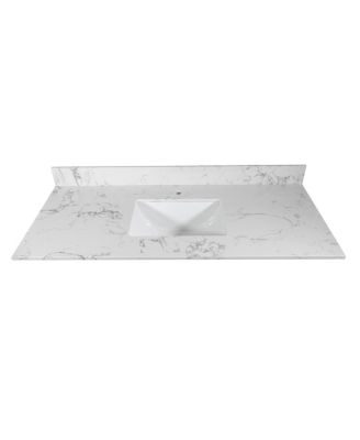 31/37/43 Inch Carrara Marble Stone Bathroom Vanity Top with Rectangular Undermount Sink and Backsplash, Polished Surface