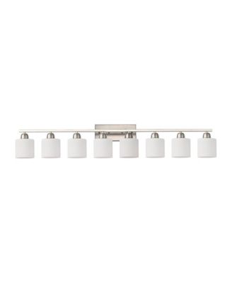 52 Inch 8 Light Bathroom Vanity Light with Glass Shade Modern Wall Lights Over Mirror Farmhouse Sconce for Bedroom Living Room